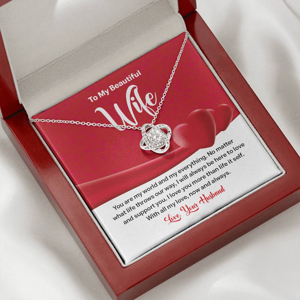Wife Necklace Gift from Husband – Message Card Box