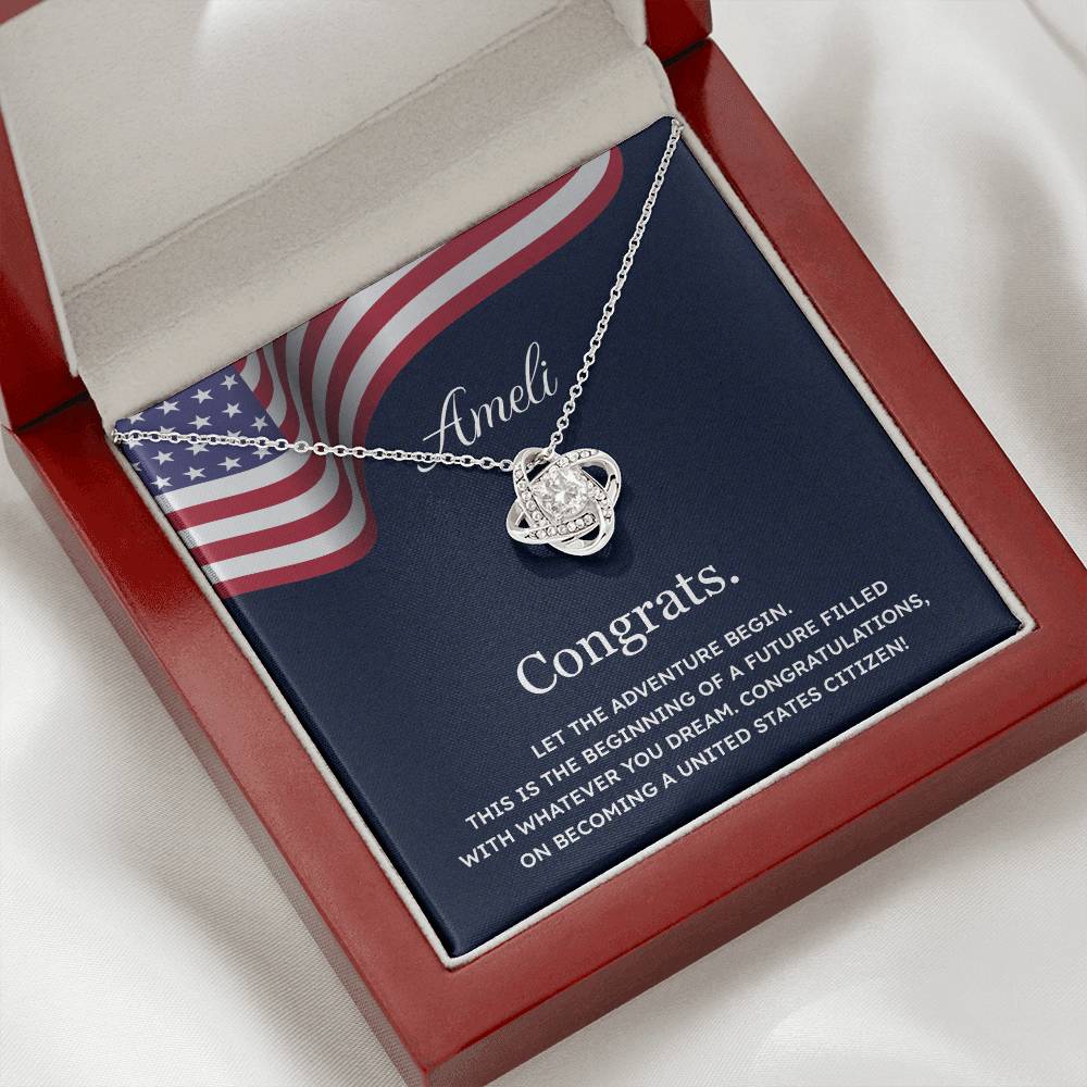 Congrats Necklace For New U.s. Citizen Ameli Necklace For New U.s. Citizen Gift For Citizenship Celebration Necklace With Citizenship Message Necklace For New U.s. Citizen Ameli Gift For Becoming A U.s. Citizen Proud U.s. Citizen Jewelry