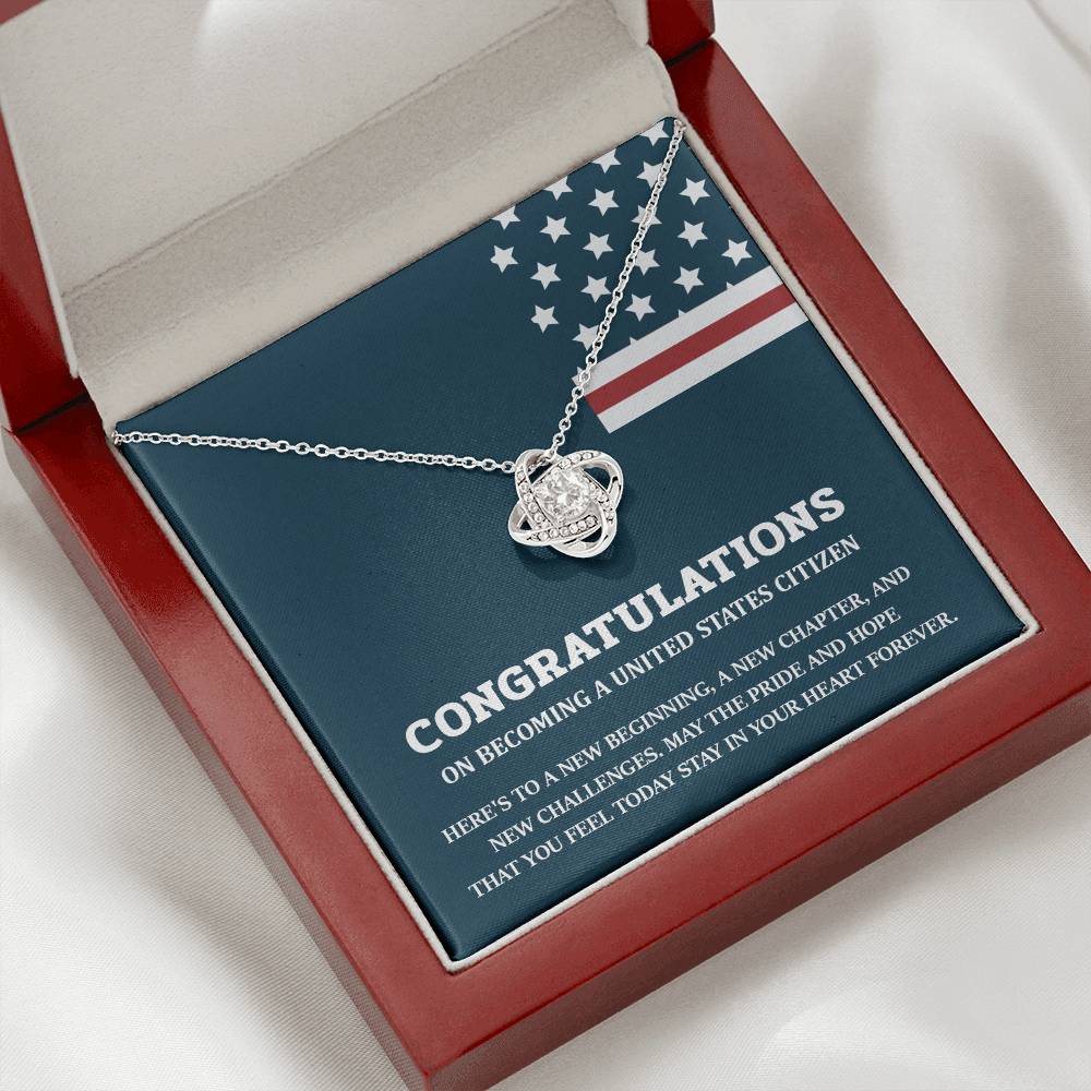 Congratulations Necklace For New U.s. Citizen Necklace For New U.s. Citizen Necklace For U.s. Citizenship Success Necklace For Official U.s. Citizen Jewelry For New U.s. Citizen Necklace With Message Of Hope Gift For American Patriot