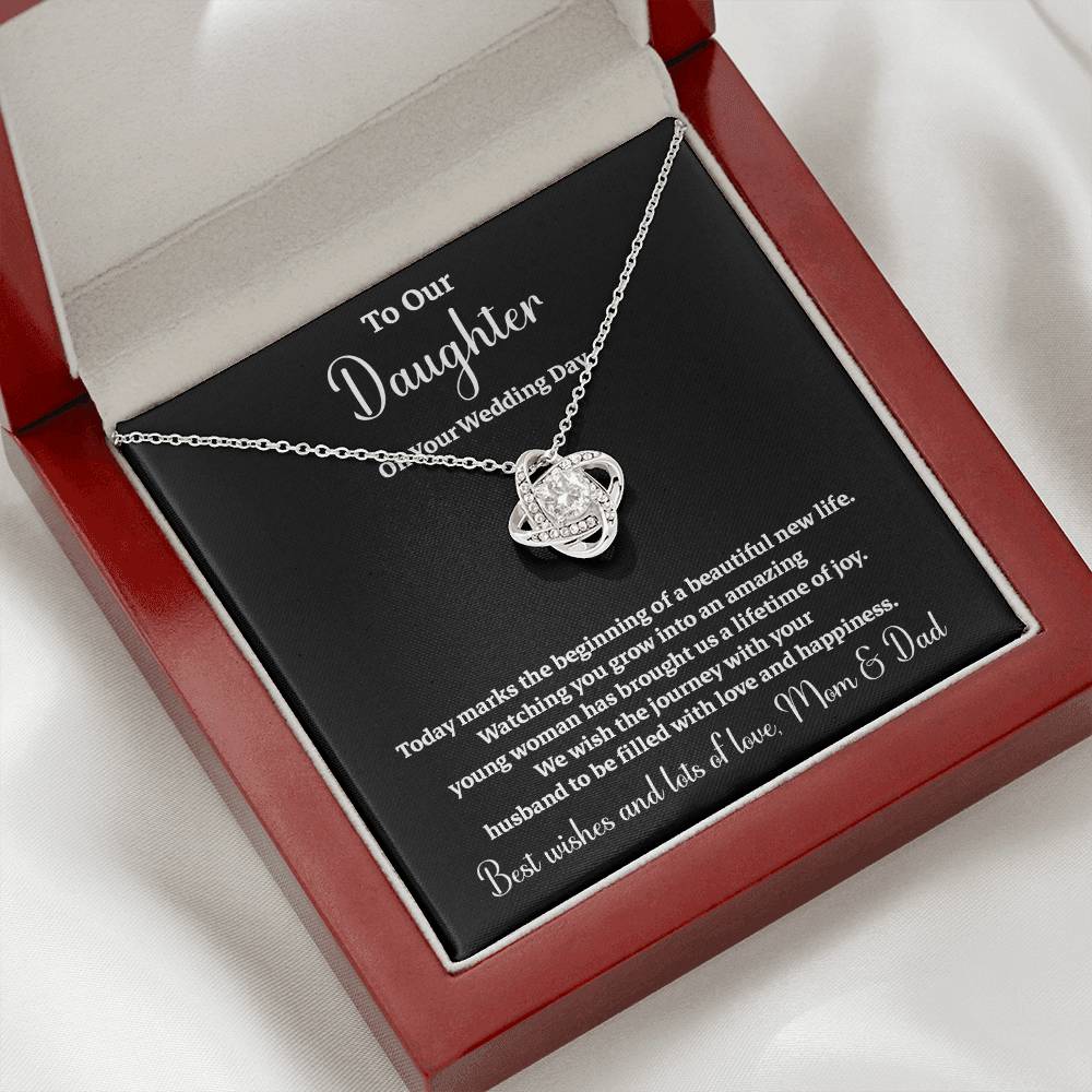 To Our Daughter On Your Wedding Day Heartfelt Wishes For A Beautiful New Life Gift From Your Mom And Dad Wedding Day Gift For Daughter New Life Celebration Jewelry Mother And Father Wedding Message Daughter's Wedding Day Jewelry Joyful Wedding Day Gift