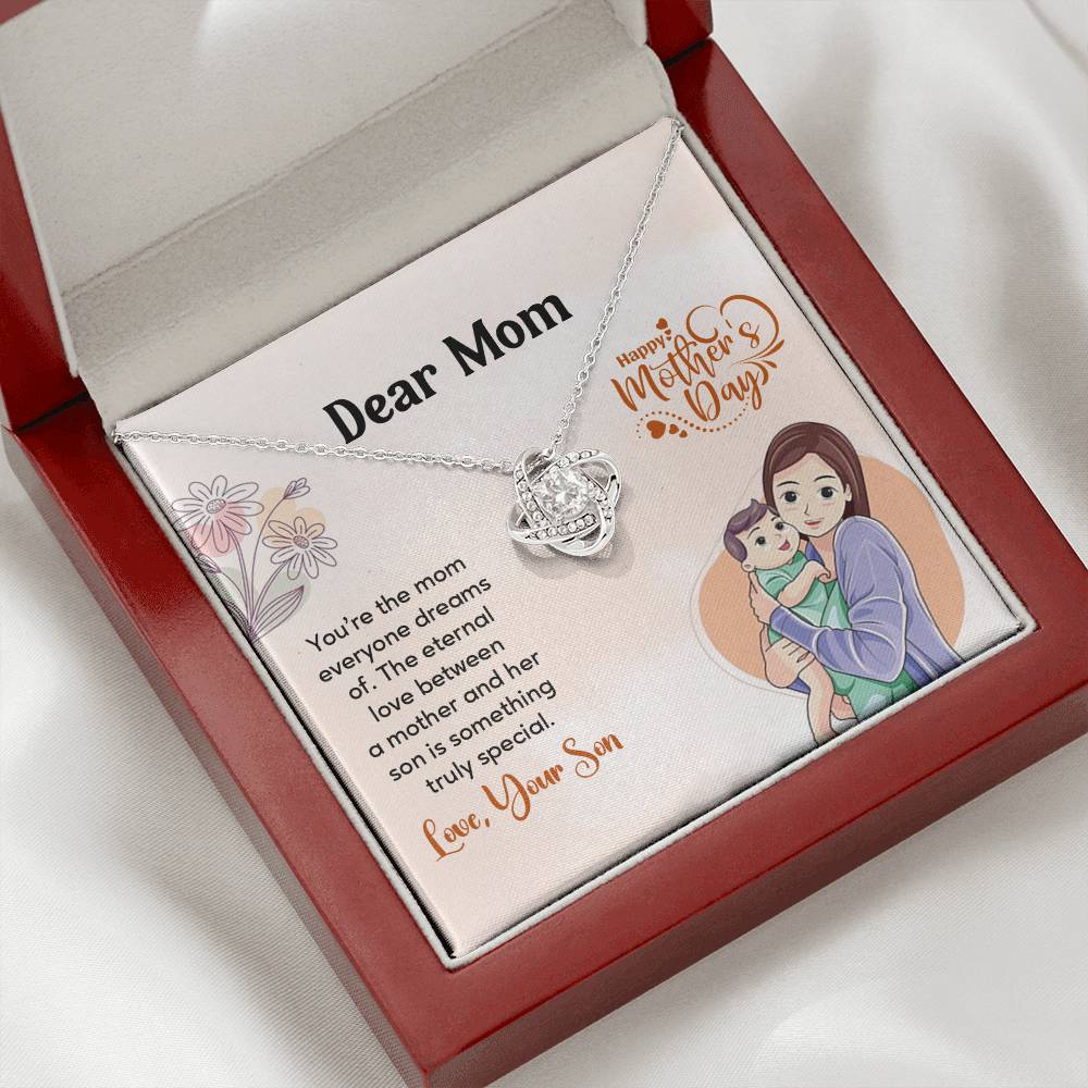 Dear Mom, Heartfelt Necklace For Love Loving Jewelry For Mother's Day Sentimental Necklace For Connection Loving Pendant For A Mother-son Bond Special Pendant Special Necklace Thoughtful Necklace For Love