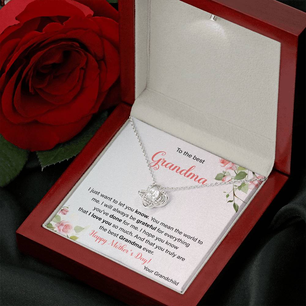 To The Best Grandma Grandmother Appreciation Necklace Love From Grandchild Gift Happy Mother’s Day For Her Sentimental Grandma Necklace Heartfelt Message For Old Lady Thank You Gift Gift For Special Person