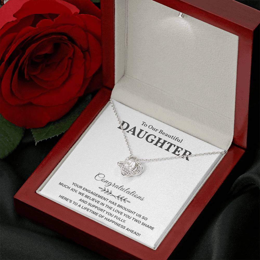 To Our Beautiful Daughter Engagement Necklace Gift Dad Sentimental Gift For Daughter’s Engagement Jewelry Gift For Daughter’s Engagement Daughter’s Special Day Necklace Meaningful Engagement Gift For Daughter Engagement Jewelry For Daughter