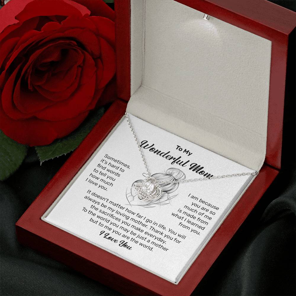 To My Wonderful Mom Heartfelt Necklace For Her Loving Jewelry For Mother's Day Thank You Gift Sentimental Necklace For Care Loving Pendant For A Cherished Bond Sentimental Pendant Appreciation Necklace For Her Thoughtful Necklace For Love And Support