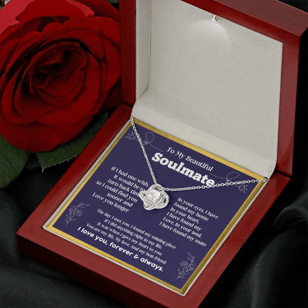To my Soulmate If I Had a one wish it would be turn back Soulmate necklace for wife