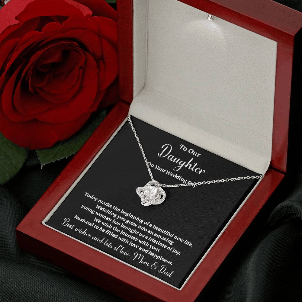 To Our Daughter On Your Wedding Day Heartfelt Wishes For A Beautiful New Life Gift From Your Mom And Dad Wedding Day Gift For Daughter New Life Celebration Jewelry Mother And Father Wedding Message Daughter's Wedding Day Jewelry Joyful Wedding Day Gift