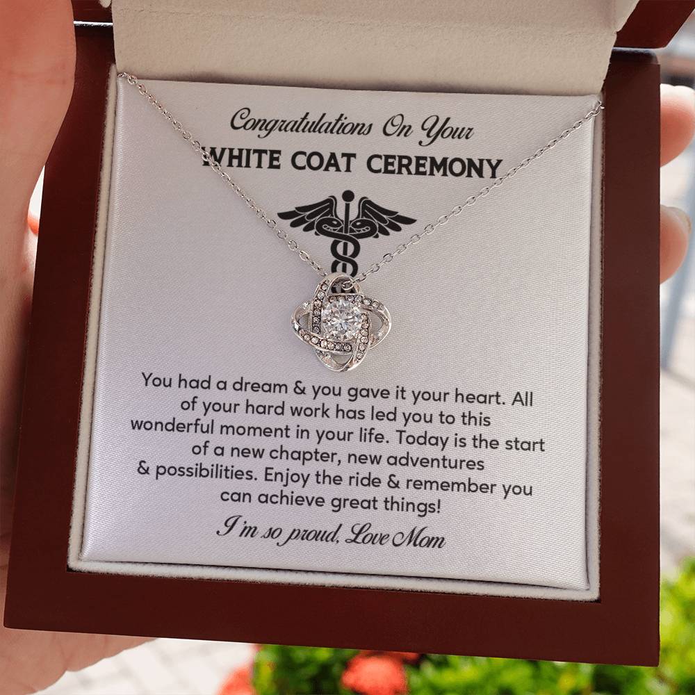 Congratulations On Your White Coat Ceremony Necklace White Coat Ceremony Necklace Gift Congratulations White Coat Ceremony Jewelry White Coat Graduation Necklace Gift New Adventures Necklace Gift  Proud Of You Mom Gift Necklace