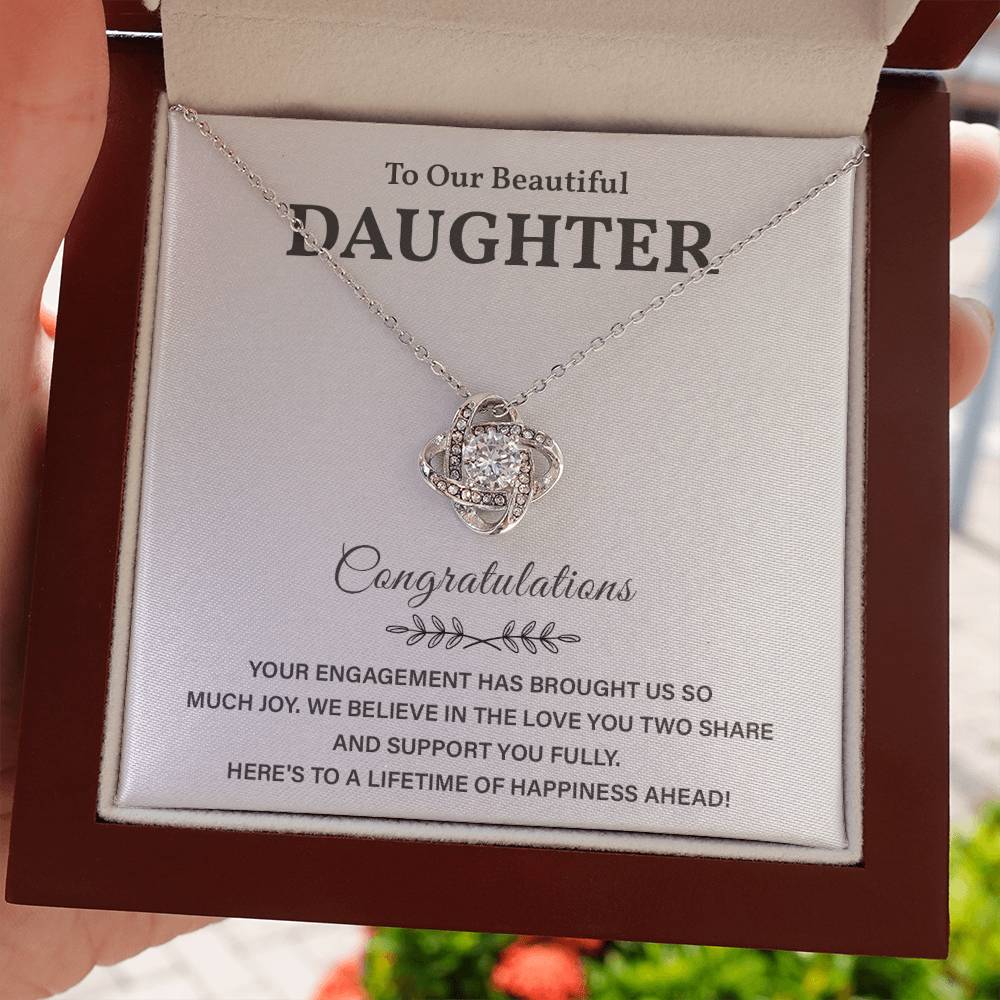 To Our Beautiful Daughter Engagement Necklace Gift Dad Sentimental Gift For Daughter’s Engagement Jewelry Gift For Daughter’s Engagement Daughter’s Special Day Necklace Meaningful Engagement Gift For Daughter Engagement Jewelry For Daughter