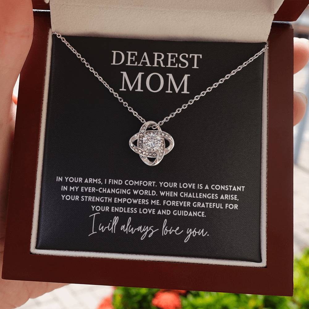 Dearest Mom, Inspirational Mother's Day Jewelry Gift Endless Love Necklace Gift Strength And Love Necklace Gift Best Mother’s Day Love And Strength Jewelry Unique Mother's Day Comfort And Strength Pendant