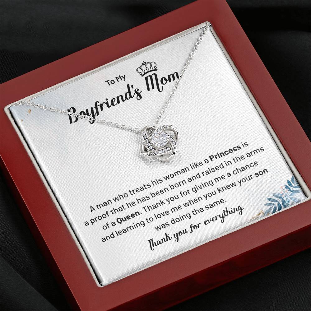 Boyfriend’s Mom Necklace Gift – Queen Message Card