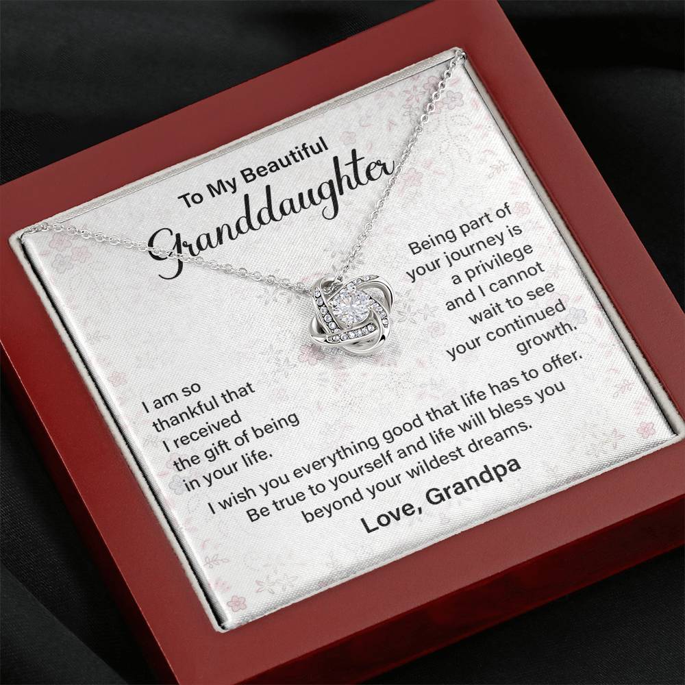 Granddaughter Necklace from Grandpa – Message Card Gift