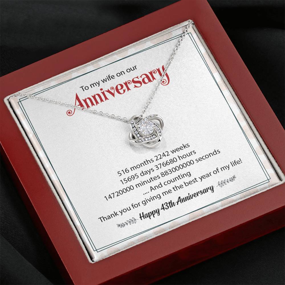 To My Wife On Our Happy 43th Anniversary Thank You For Give Me The Best Year Of My Life