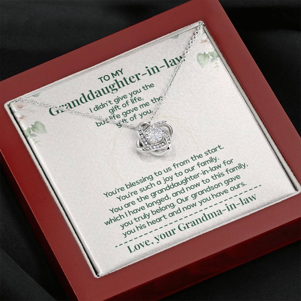 To My Granddaughter-in-law - Necklace Gift Family Is Made From Love, Not Genes Thank You For Making My Grandson Feel Complete Heartfelt Jewelry To Celebrate Our Family Bond Heartfelt Jewelry For Granddaughter-in-law Love And Family Necklace Gift