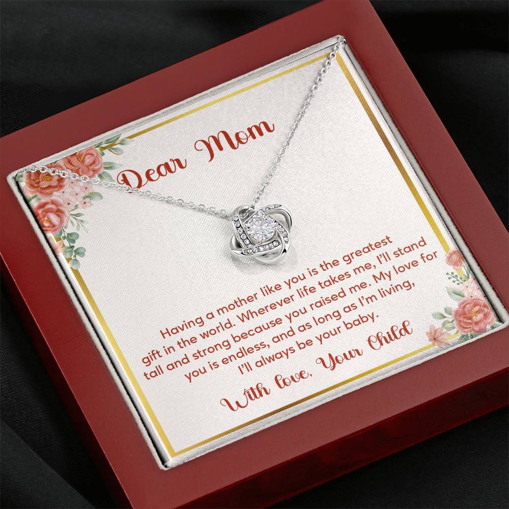 Dear Mom, Elegant Jewelry For A Cherished Bond Thoughtful Necklace For Love And Support Loving Pendant Sentimental Jewelry Loving Gift For A Cherished Heart Thank You Pendant Loving Pendant For Support Strong Jewelry For Her