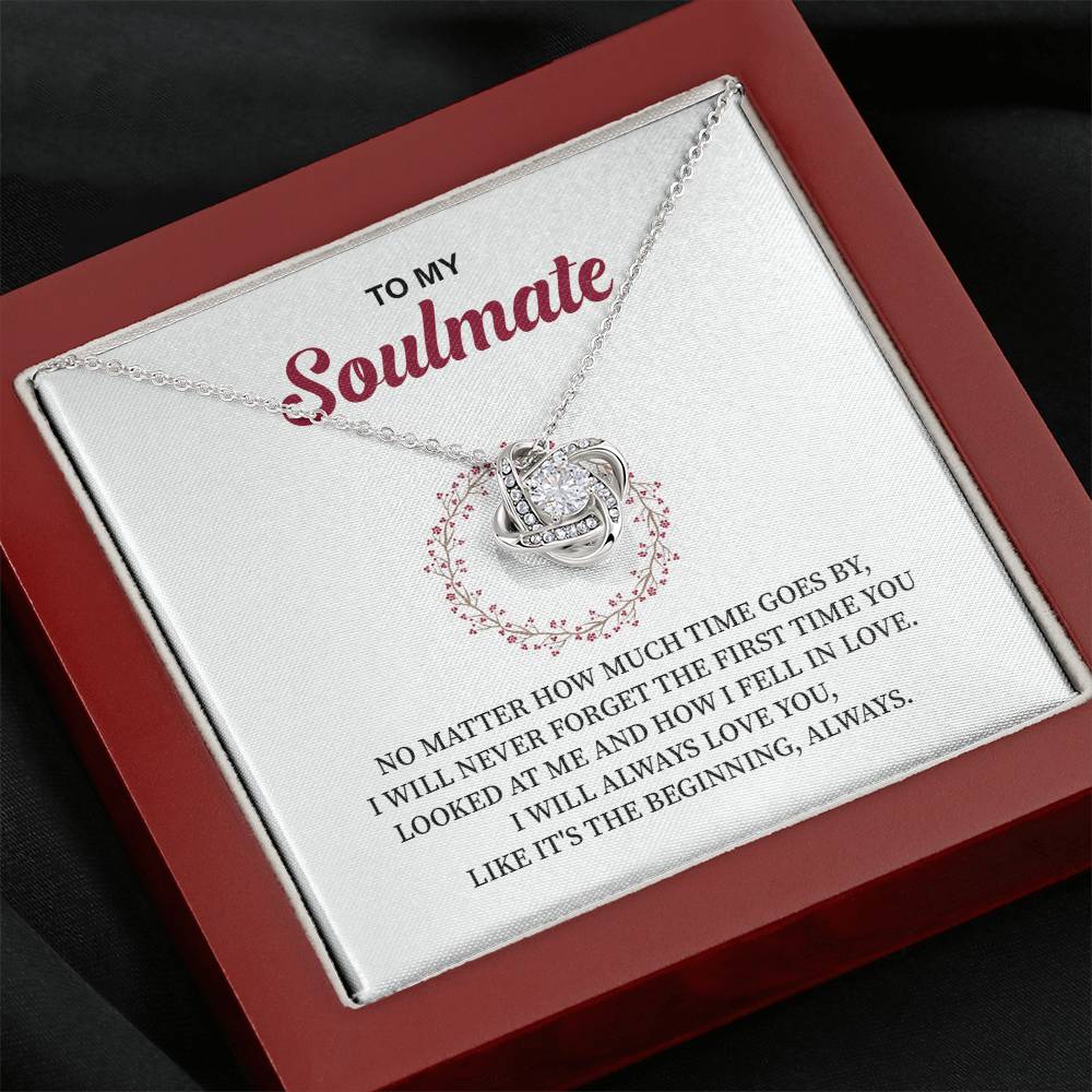 Soulmate Necklace Gift for Her – Love Knot Message Box