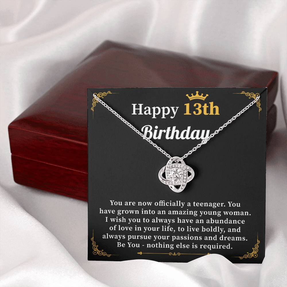 13th Birthday Necklace for Girl Gift from Mom or Dad
