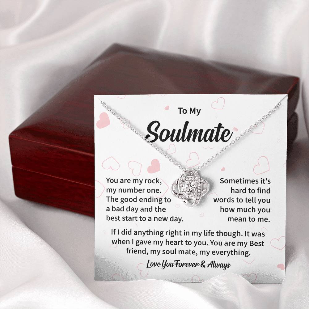 Soulmate Love Knot Necklace with Message Card & Gift Box