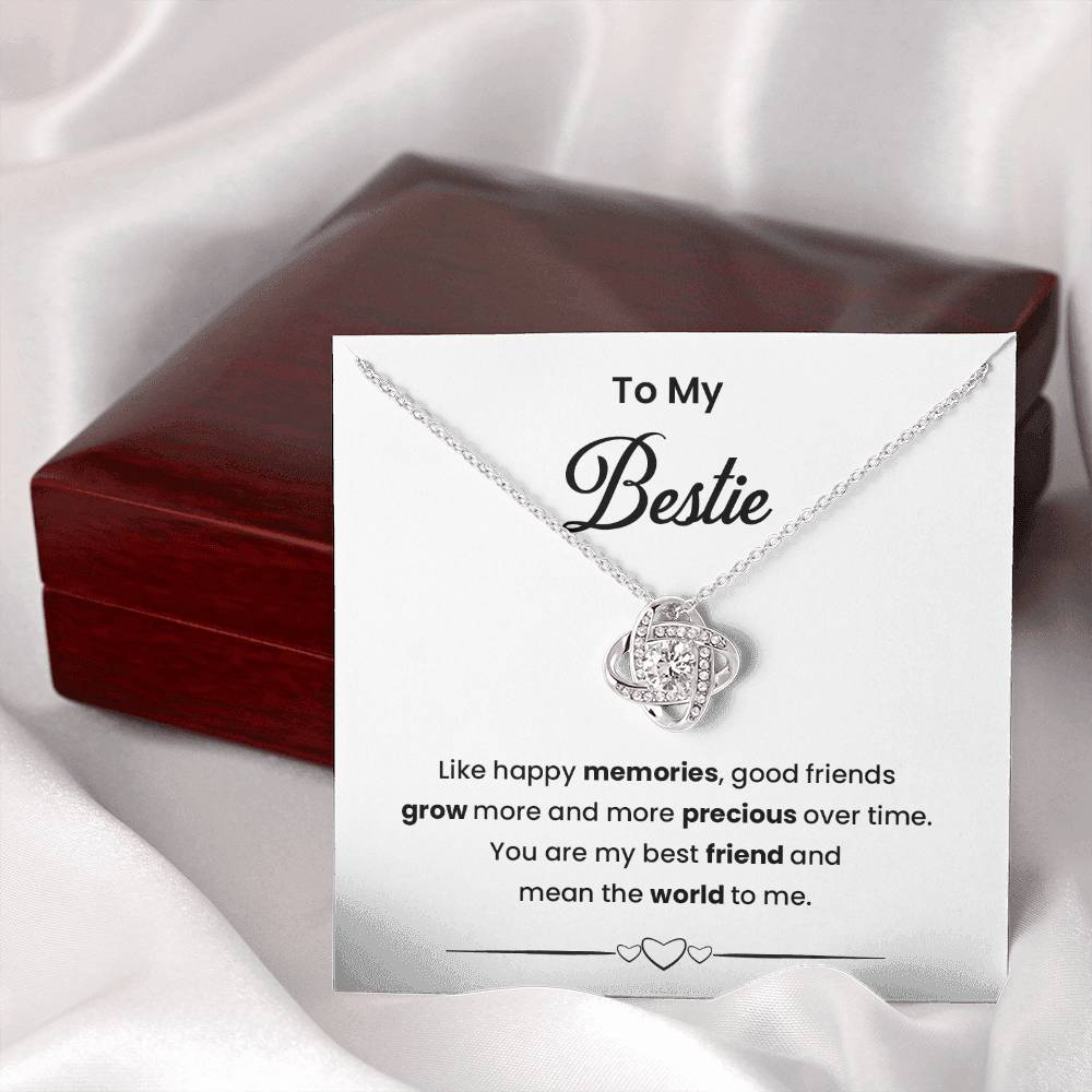 Bestie Necklace Gift for Friend with Message Card