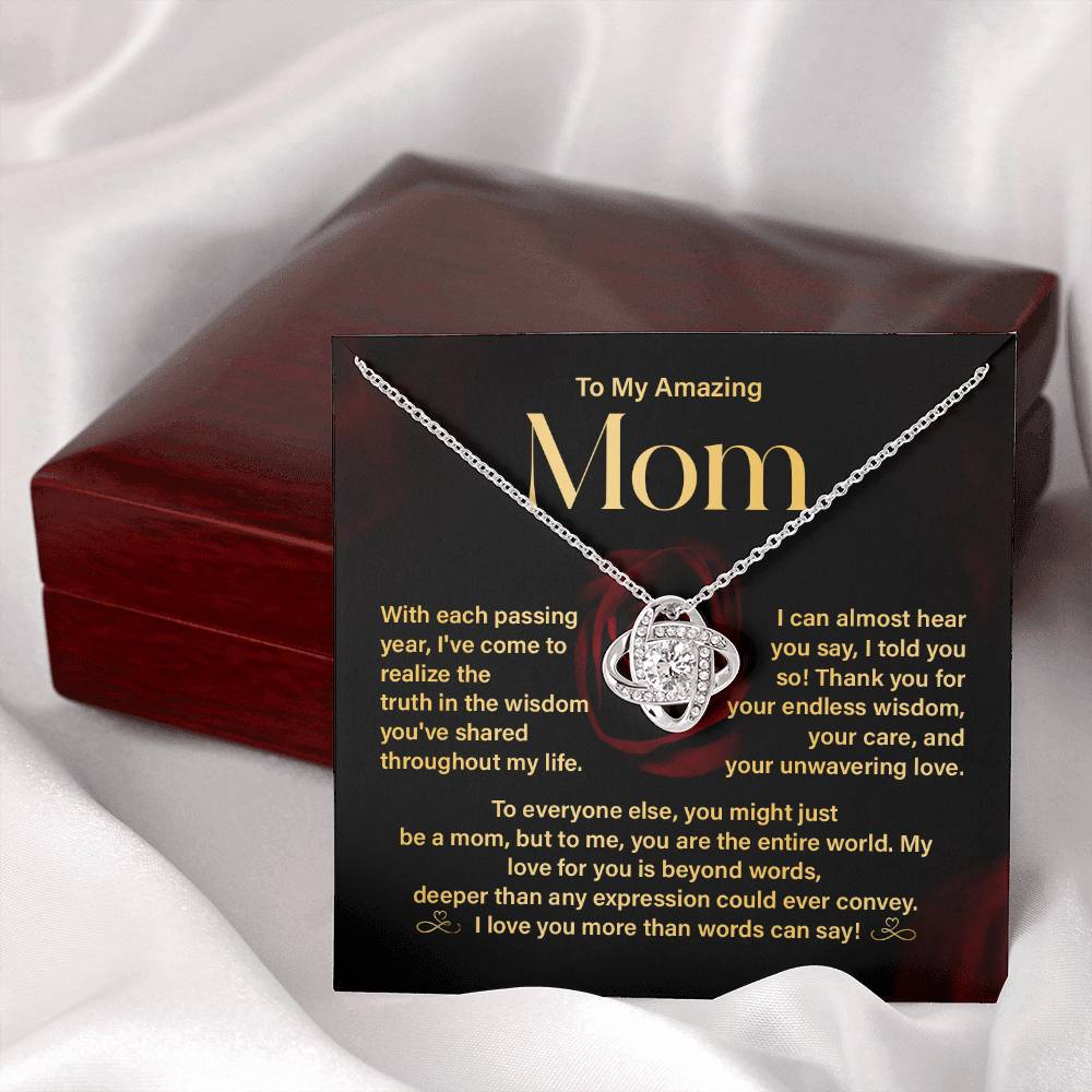 Amazing Mom Necklace Gift with Message Card