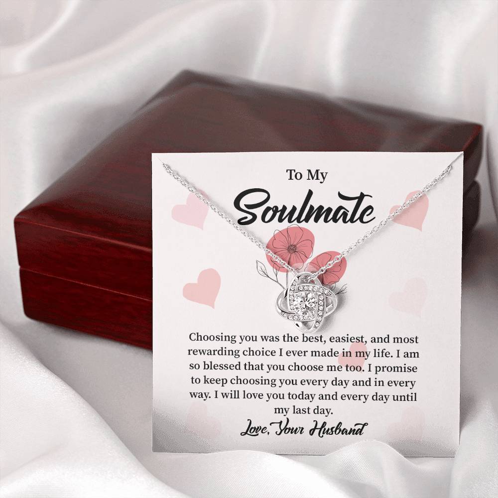Soulmate Necklace from Husband with Message Card