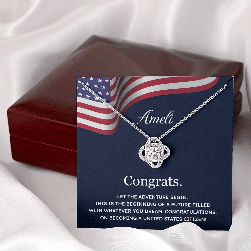 Congrats Necklace For New U.s. Citizen Ameli Necklace For New U.s. Citizen Gift For Citizenship Celebration Necklace With Citizenship Message Necklace For New U.s. Citizen Ameli Gift For Becoming A U.s. Citizen Proud U.s. Citizen Jewelry