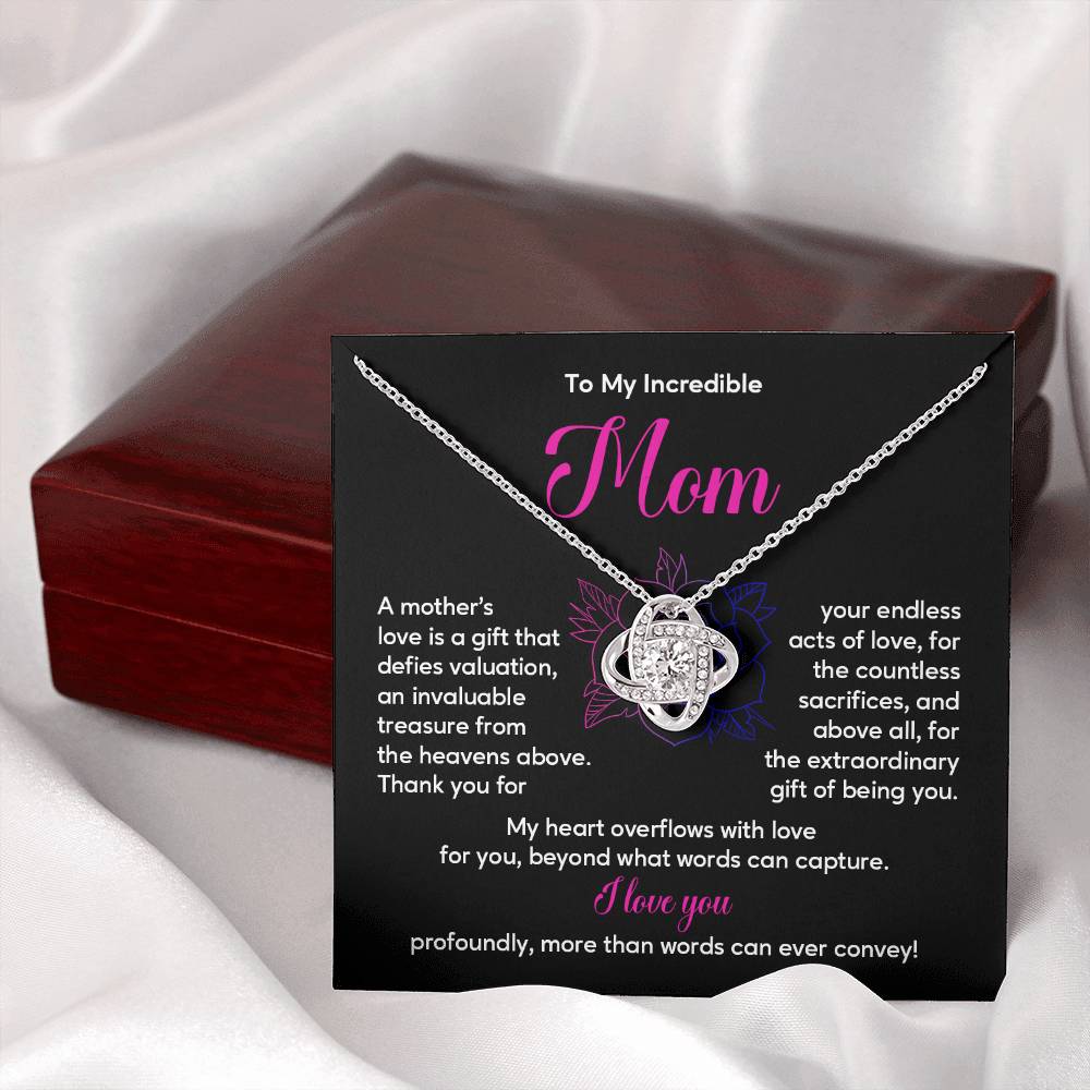 Incredible Mom Necklace Gift with Message Card