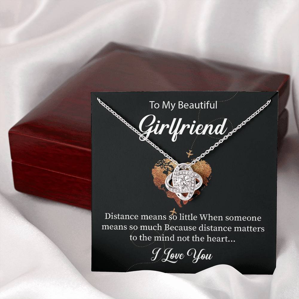 Long Distance Gift for Girlfriend Necklace with Card