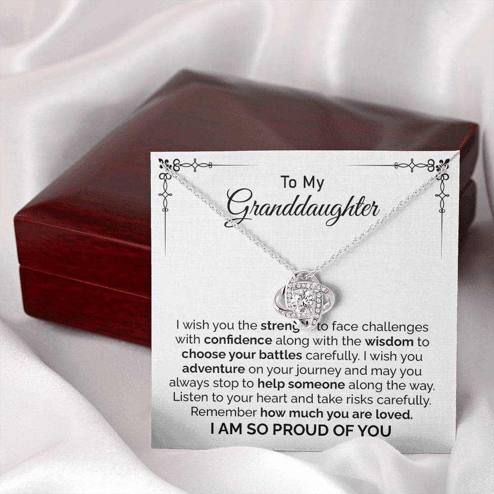 Granddaughter Necklace Gift with Proud Message Card