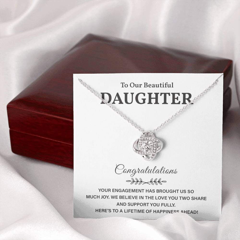 To Our Beautiful Daughter Engagement Necklace Gift Dad Sentimental Gift For Daughter’s Engagement Jewelry Gift For Daughter’s Engagement Daughter’s Special Day Necklace Meaningful Engagement Gift For Daughter Engagement Jewelry For Daughter