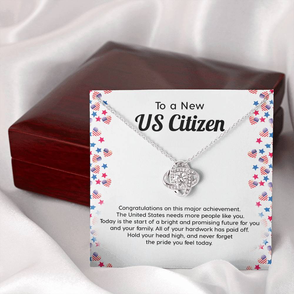 New US Citizen Gift – Necklace with Message Card