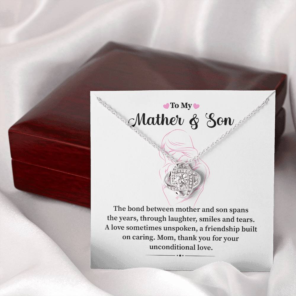 Mother and Son Necklace Gift – with Message Card