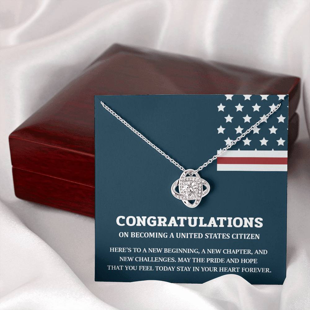 Congratulations Necklace For New U.s. Citizen Necklace For New U.s. Citizen Necklace For U.s. Citizenship Success Necklace For Official U.s. Citizen Jewelry For New U.s. Citizen Necklace With Message Of Hope Gift For American Patriot