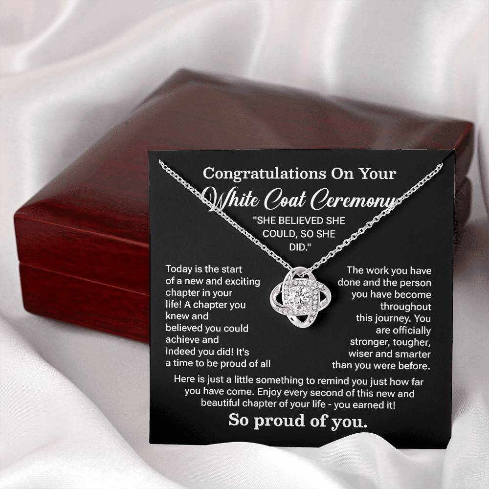 Congratulations On Your New White Coat Ceremony Congratulations Necklace White Coat Ceremony Inspirational Jewelry Gift New Chapter Necklace Meaningful Gift For Graduates Emotional Connection Necklace Motivational Jewelry