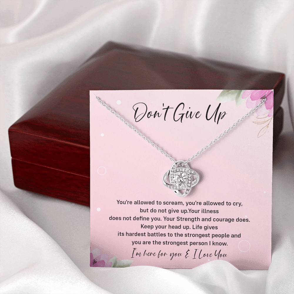 Don't Give Up Strength And Courage Necklace Don't Give Up Necklace Supportive Gift For Fighter You Are Strong Necklace Life's Battles Necklace Emotional Connection Necklace Love And Support Necklace Motivational Jewelry Breast Cancer Necklace For Soulmate