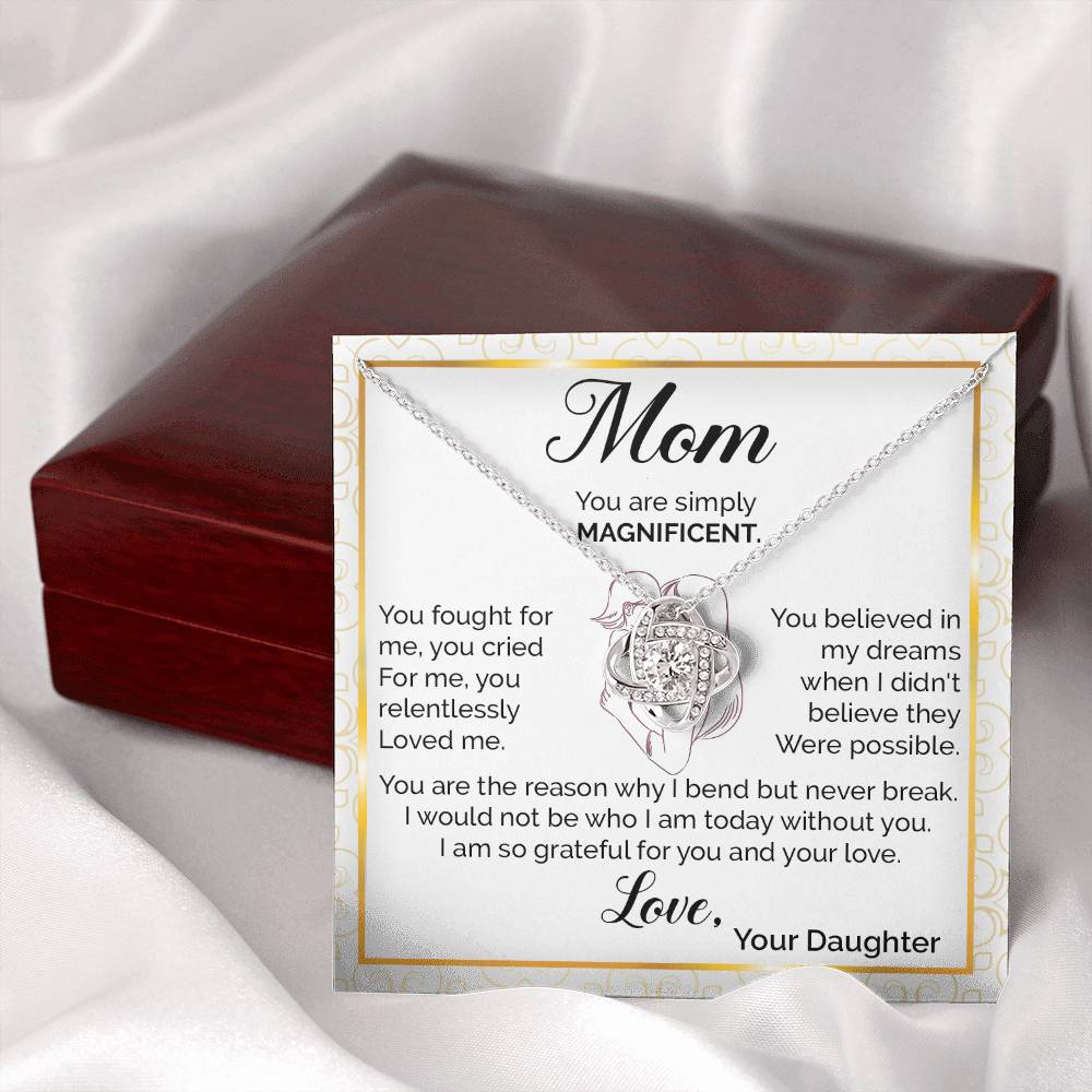 Mom Necklace Gift from Daughter – Magnificent Love Card