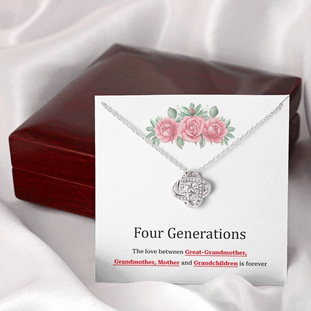 To Our Four Generations Four Generations Necklace Gift Great-grandmother Necklace Grandmother Necklace Mother Necklace Heartfelt Gift For Family Sentimental Jewelry For Generations Jewelry Gift For Great-grandmother Jewelry Gift For Mother