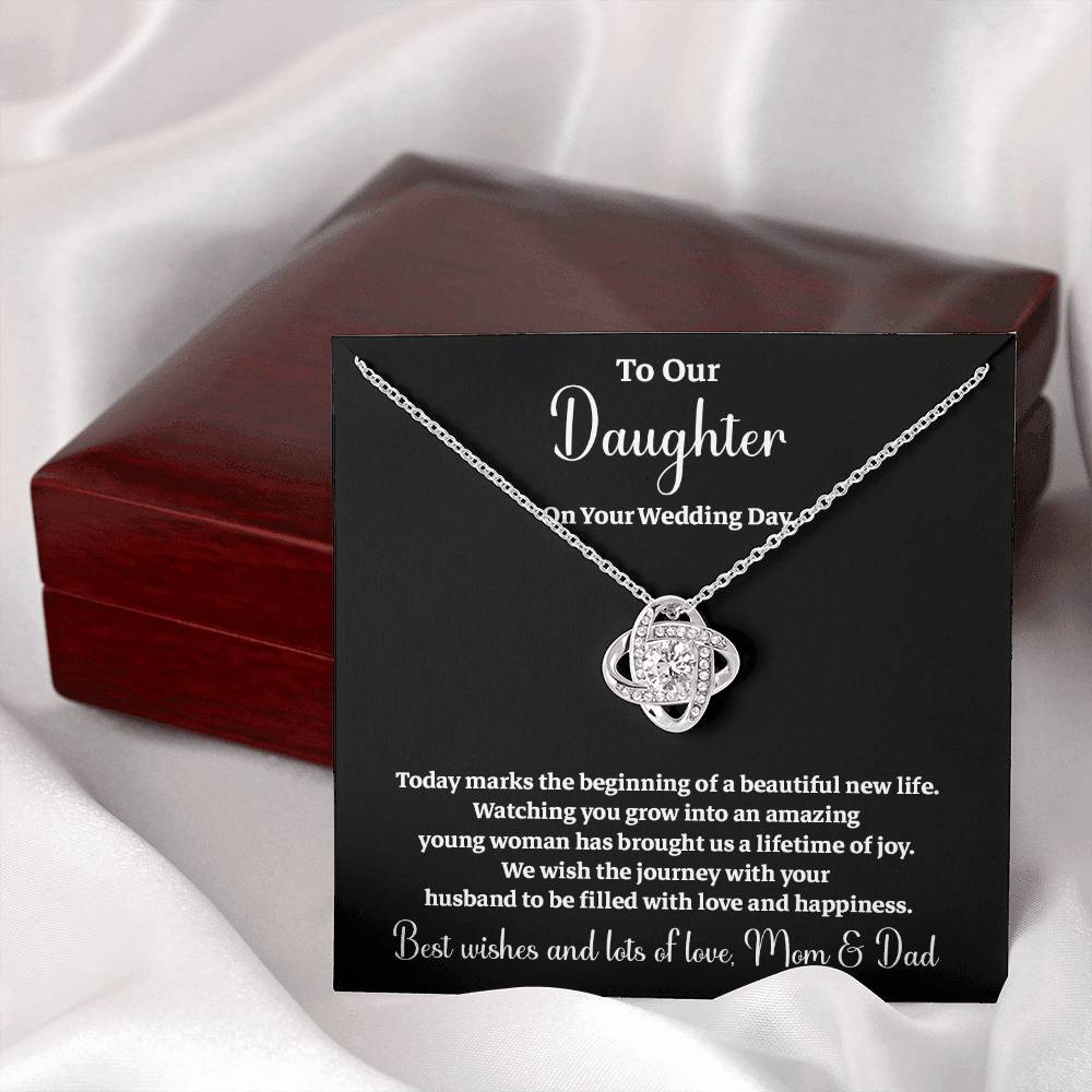 To Our Daughter On Your Wedding Day Heartfelt Wishes For A Beautiful New Life Gift From Your Mom And Dad Wedding Day Gift For Daughter New Life Celebration Jewelry Mother And Father Wedding Message Daughter's Wedding Day Jewelry Joyful Wedding Day Gift