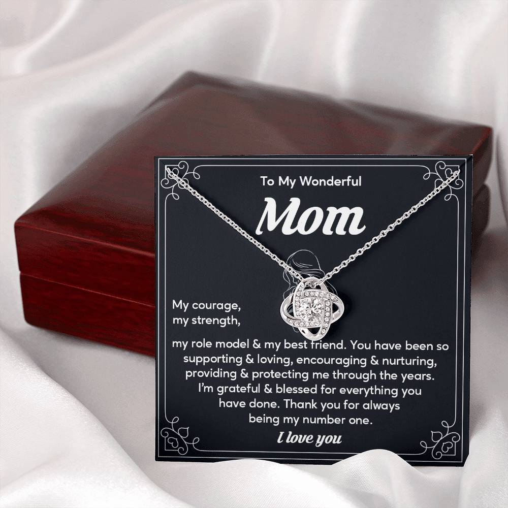 To My Wonderful Mom, Wonderful Mom Pendant Heartfelt Necklace For Her Sweet Pendant Thank You Gift For Support To My Best Friend Mom Jewelry Special Pendant For A Supportive Mom Sentimental Jewelry Thoughtful Necklace