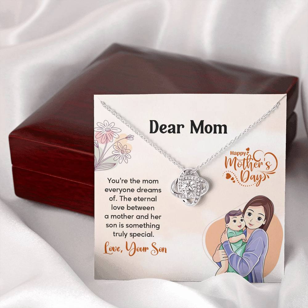 Dear Mom, Heartfelt Necklace For Love Loving Jewelry For Mother's Day Sentimental Necklace For Connection Loving Pendant For A Mother-son Bond Special Pendant Special Necklace Thoughtful Necklace For Love