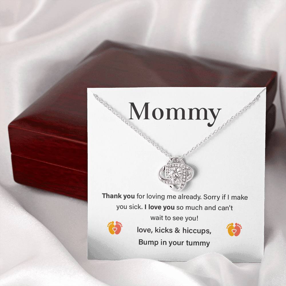 Funny Necklace Gift for Pregnant Mom from Baby Bump in Tummy