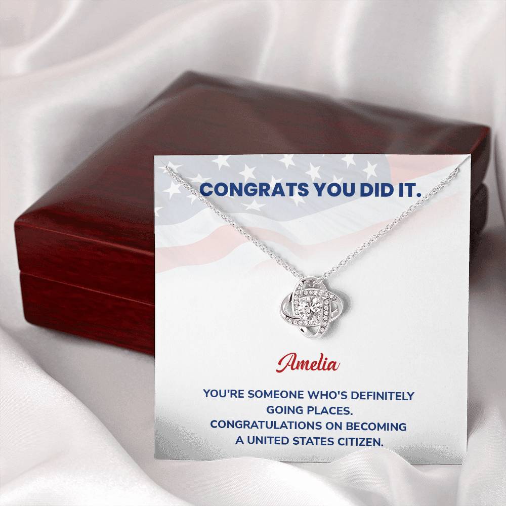 Congrats Necklace For New U.s. Citizen Amelia Necklace For New U.s. Citizen Proud U.s. Citizen Jewelry Necklace For Official U.s. Citizen Gift For U.s. Citizenship Celebration Necklace With Message For U.s. Citizen Necklace For Naturalization Ceremony