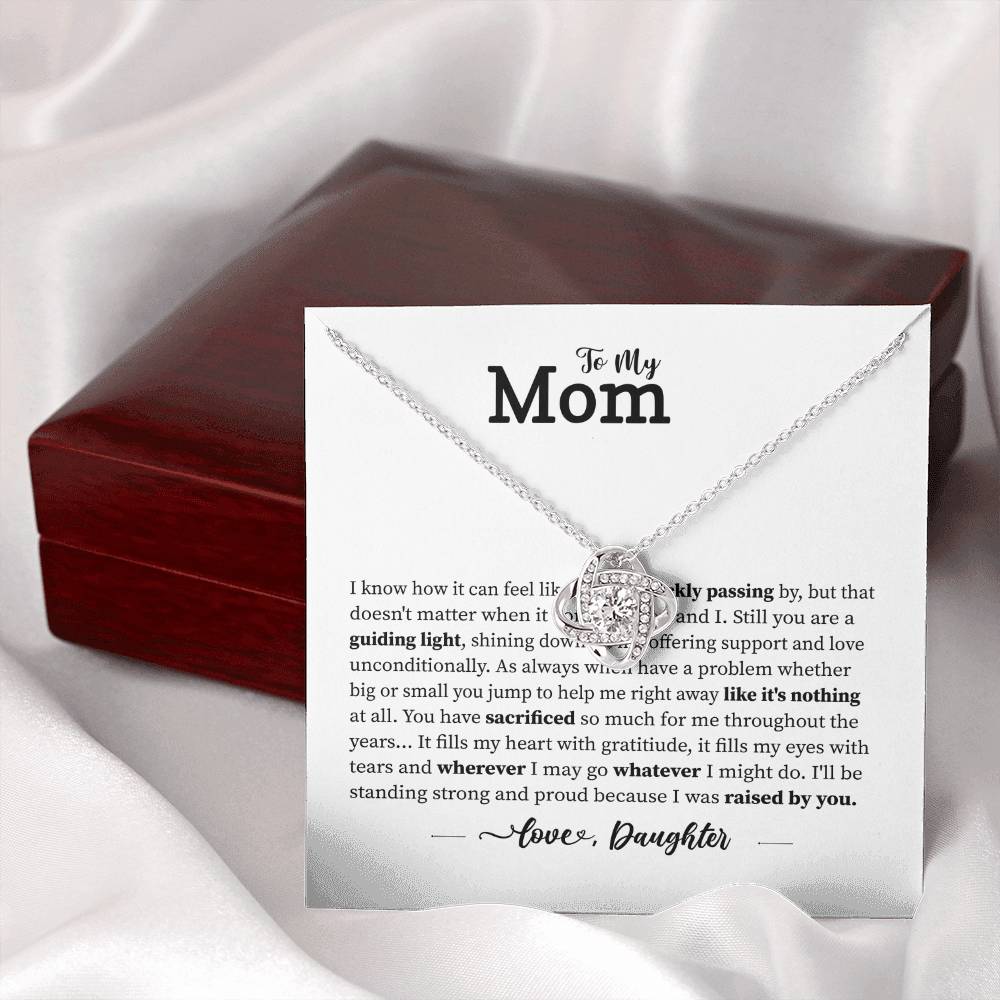 Daughter to Mom Necklace with Sentimental Message
