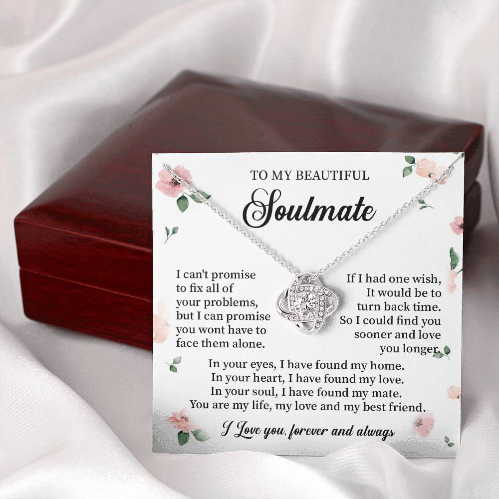 Soulmate Necklace Gift for Her with Message Card