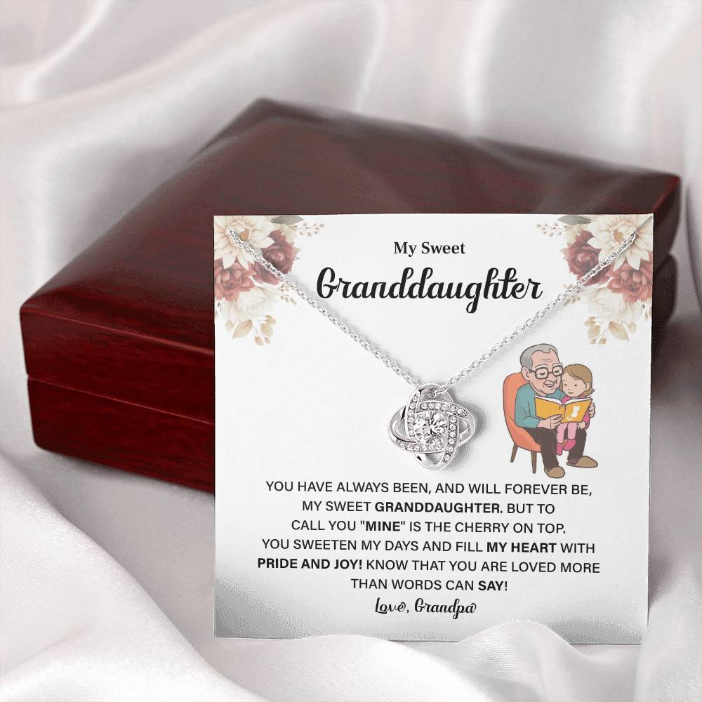 Granddaughter Necklace Gift from Grandpa with Box