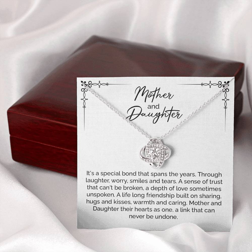 Mother Daughter Necklace Gift with Heartfelt Message