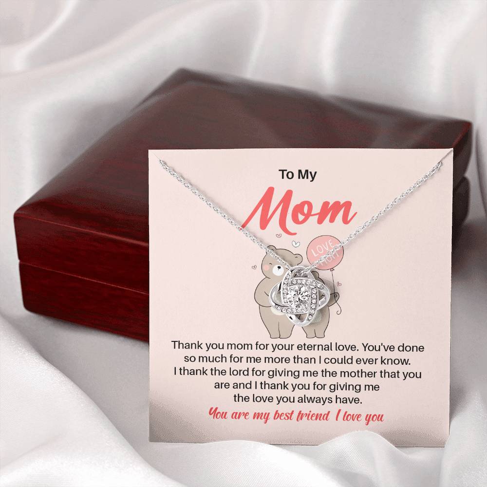 Daughter to Mom Necklace Gift with Message Card