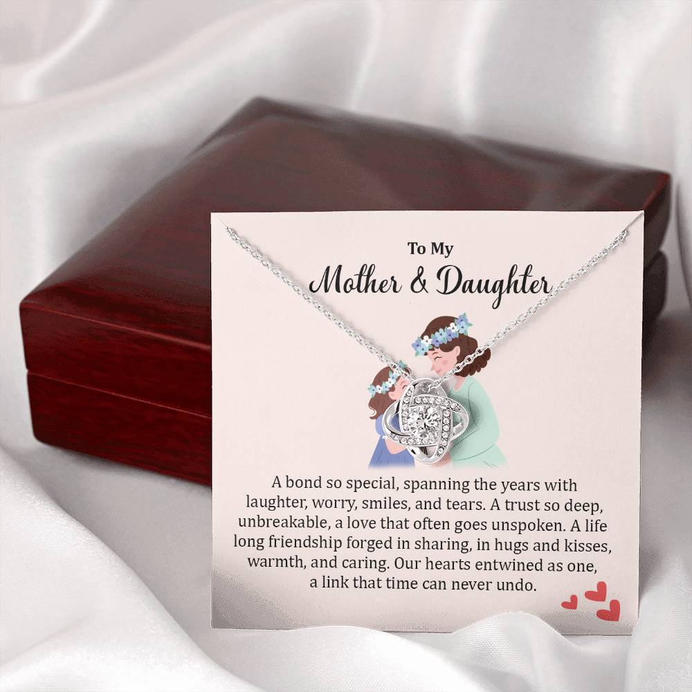 Mother & Daughter Gift Necklace with Meaningful Card