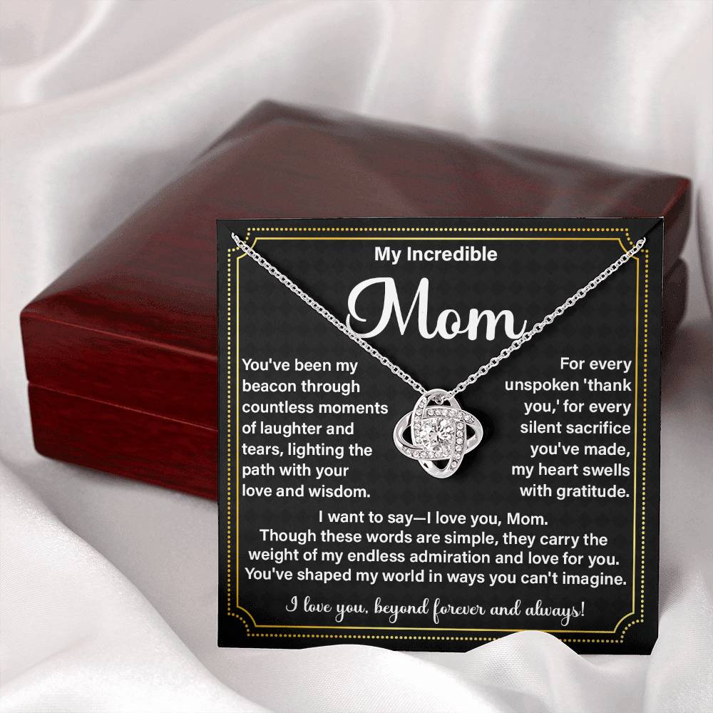 Incredible Mom Necklace Gift with Message Card