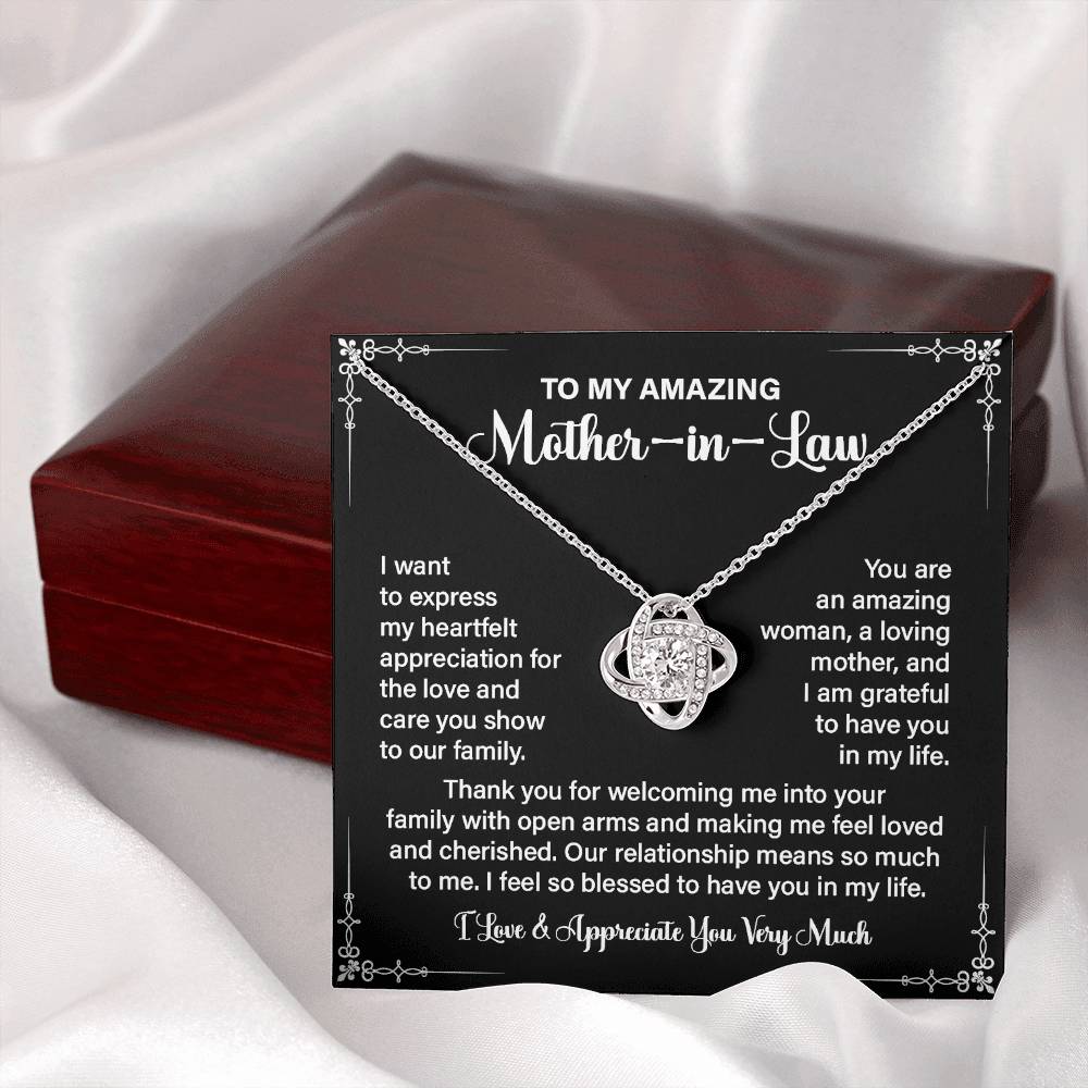 Mother-in-Law Necklace Gift with Appreciation Message