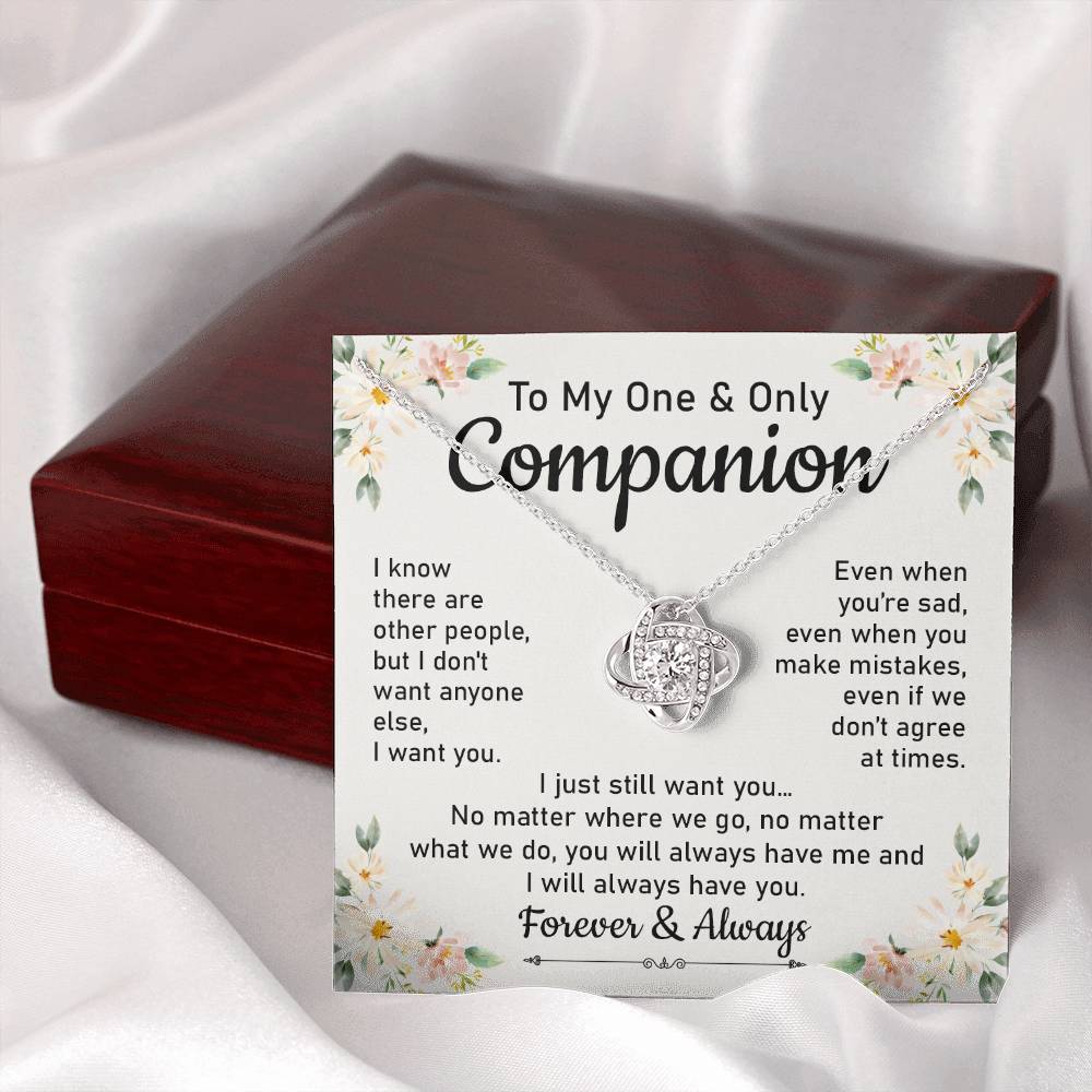 Companion Necklace for One and Only Love With Message Card